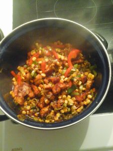 Babi Pangang met groenten in de wok