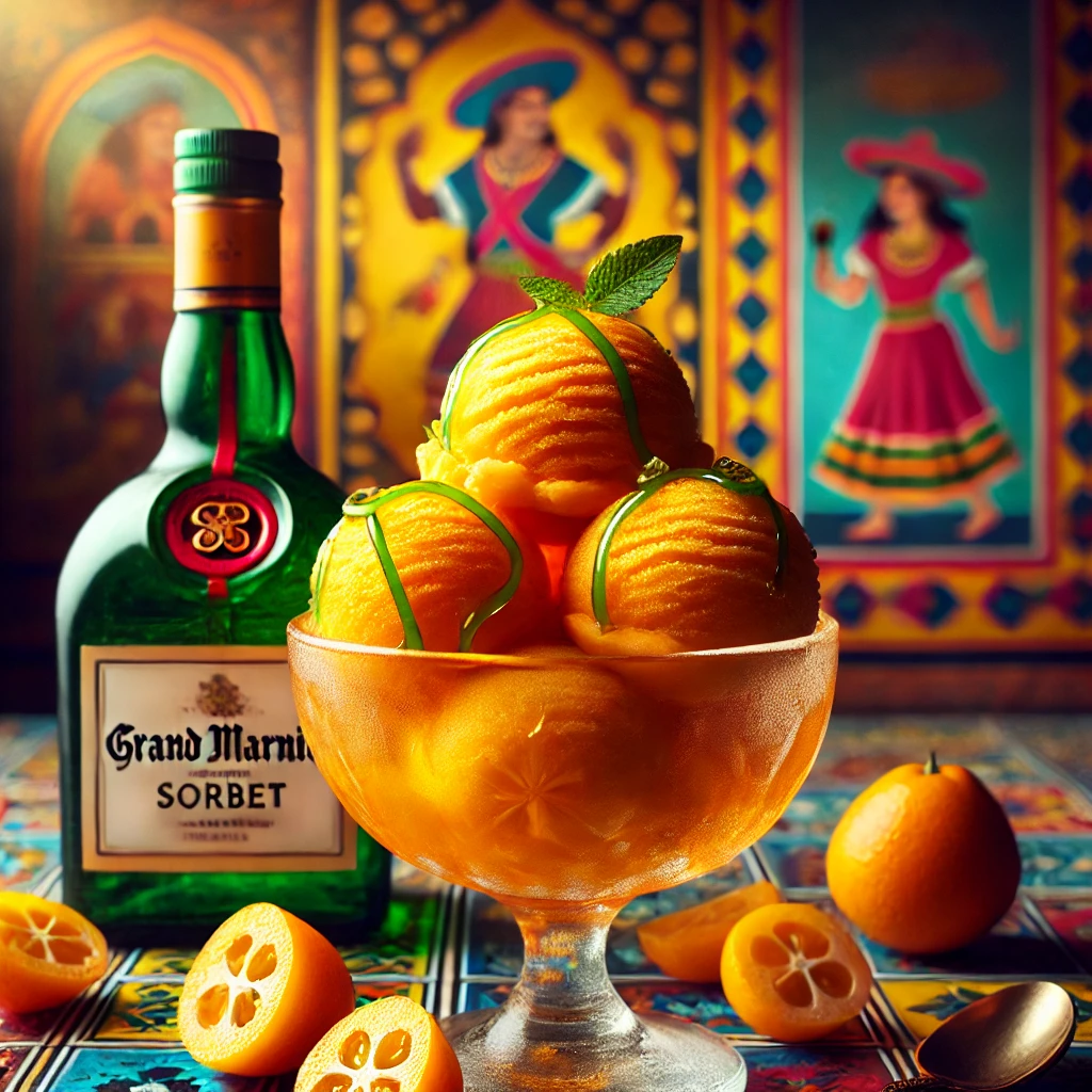 Exclusieve Kumquat Sorbet met een Vleugje Grand Marnier