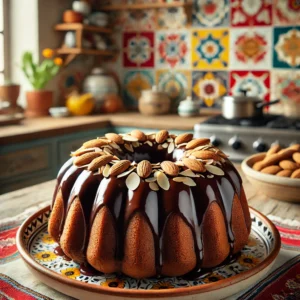 Feestelijke Amandel-Chocolade Tulband met Glazuur