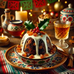 Traditionele Engelse Kerstpudding met Vanillesaus