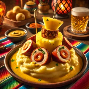 Andijviestamppot met Casselerrib-Rolletjes en Ananasjus