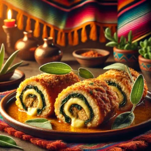 Kalfsschnitzelrolletjes met Kaas en Salie