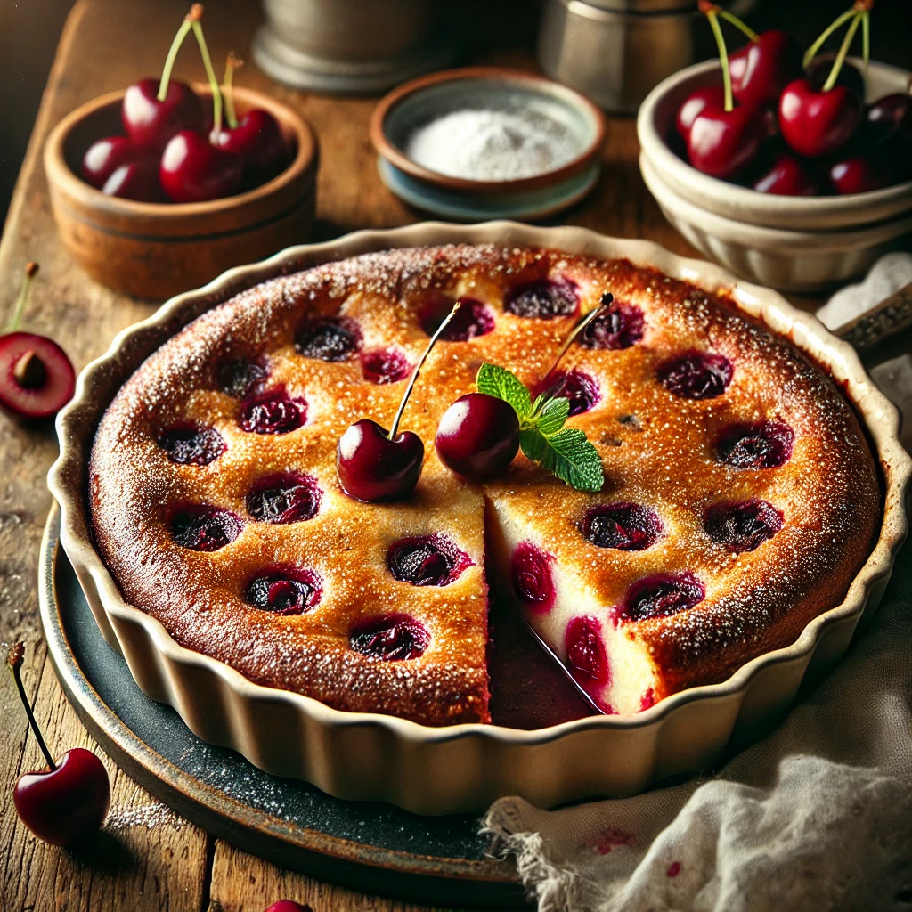 Klassieke Franse kersenclafoutis