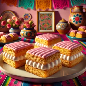 Klassieke Tompouce met Vanillecrème en Roze Glazuur