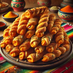 Knapperige Kaasstengels met Sesam en Paprika