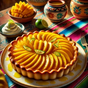 Mango Plaattaart met Vanillesiroop en Mascarpone