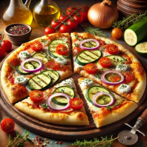 Mediterrane Pizzapunten met Courgette en Mozzarella