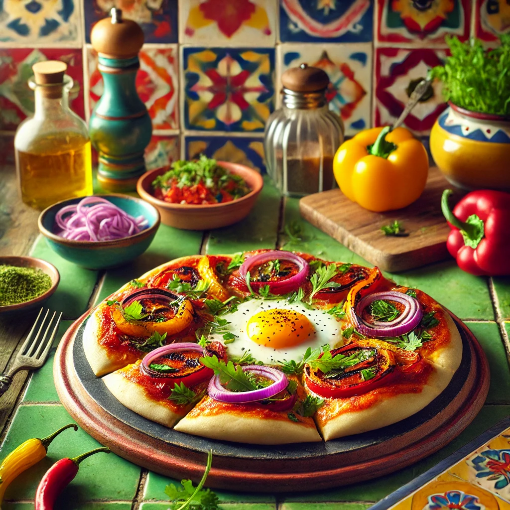 Mini Pizza's met Paprika, Ei en Zure Room