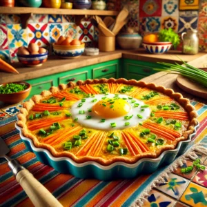 Quiche met wortel en spiegelei