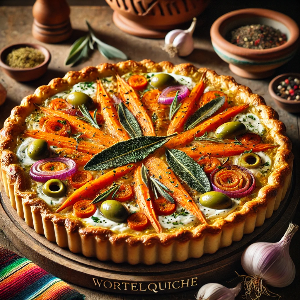 Wortelquiche met Sjalotten en Salie