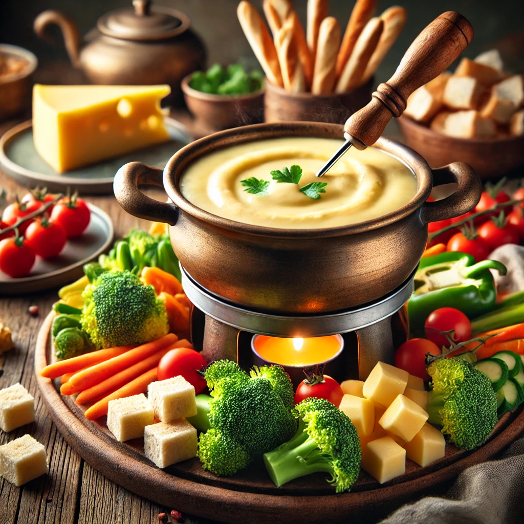 Kaasfondue met Magor en Verse Groenten - Receptenplein.nl