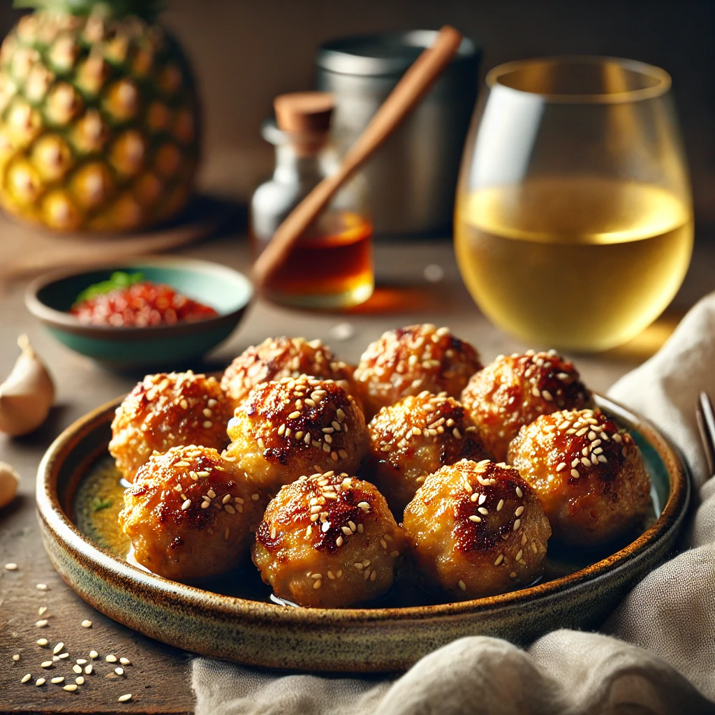 Kalkoenballetjes met Ananas en Sesam - Receptenplein.nl