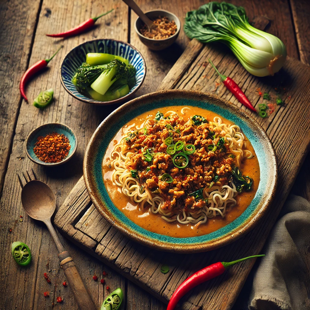 Mie met gehakt-pindasaus - Receptenplein.nl