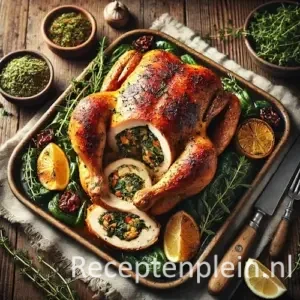 Gevulde kip maken? Sappige kip uit de oven met heerlijke vulling, eenvoudig te bereiden en perfect voor elk diner.