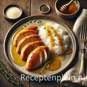 Honingkip Dame Blanche op rustieke houten tafel