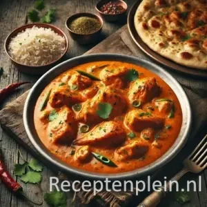 Indiase kip op rustieke houten tafel