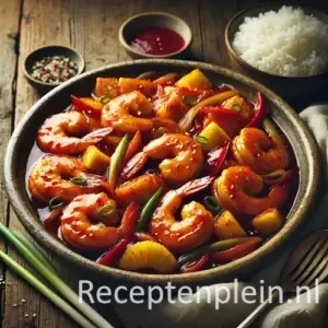 Kip garnalenzoetzuur op rustieke houten tafel