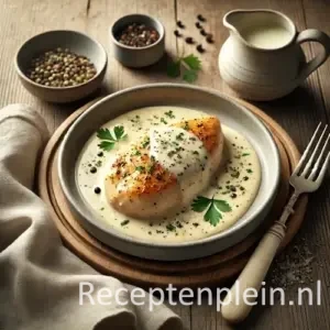 Kip met room op rustieke houten tafel