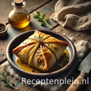 Kippakketje on rustic wooden table