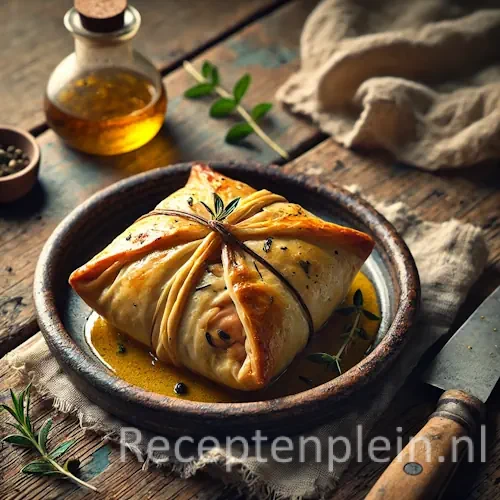 Kippakketje on rustic wooden table