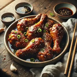 Oriëntaalse drumsticks op rustieke houten tafel