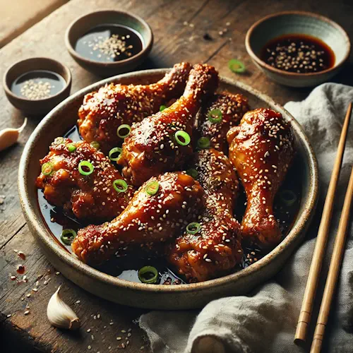 Oriëntaalse drumsticks op rustieke houten tafel