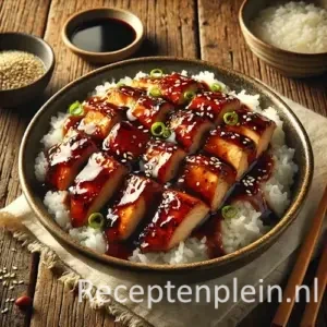 Kip Teriyaki op rustieke houten tafel