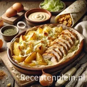 Kipshoarma met “Aardappel anders” a la Sandra