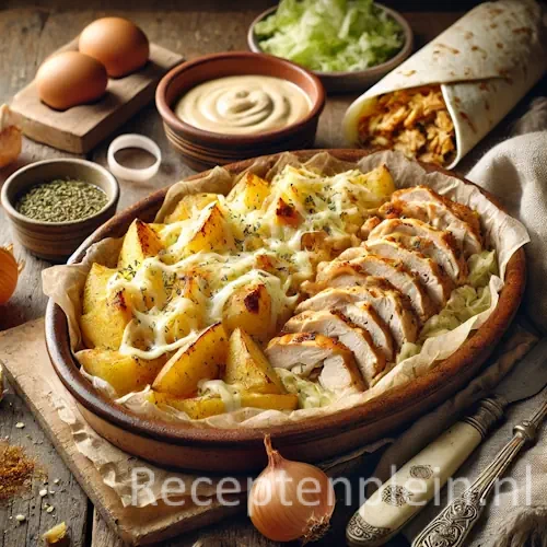 Kipshoarma met “Aardappel anders” a la Sandra