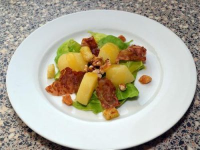 Gemarineerde peer met Parmaham
