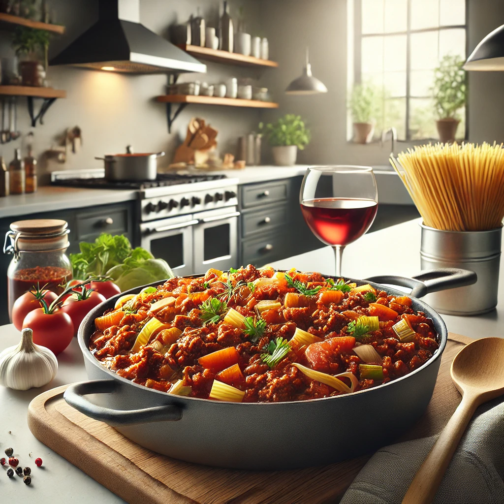 Klassieke Bolognesesaus met Parmaham