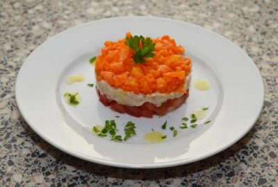 Makreeltaartje met paprika