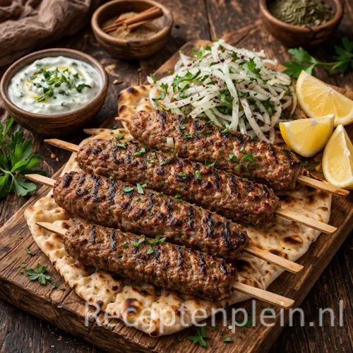 Turkse sis köfte barbecue klassiek gekruid