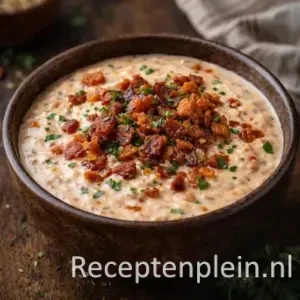 ranch barbecue saus op een rustieke houten tafel.