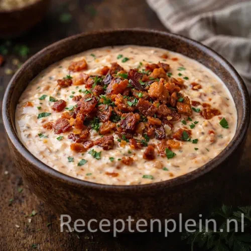 ranch barbecue saus op een rustieke houten tafel.