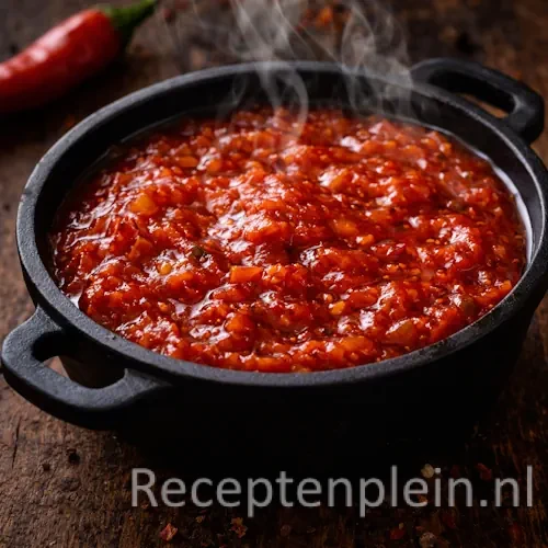 Warme red devil dip van de barbecue