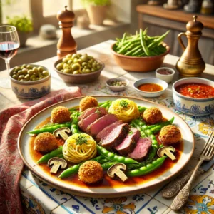 Lamsfilet met Tuinbonen, Aardappelnestjes en Spätzle
