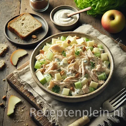 Kipsalade van Nederlands Zuivelbureau op rustieke houten tafel