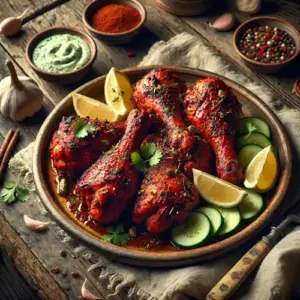 Tandoori Kip van Hetty van Es op rustieke houten tafel