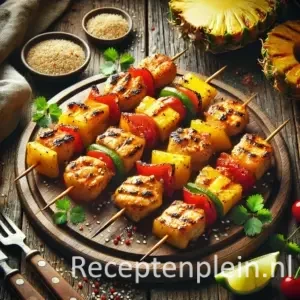 Kipfruitsateetjes op rustieke houten tafel
