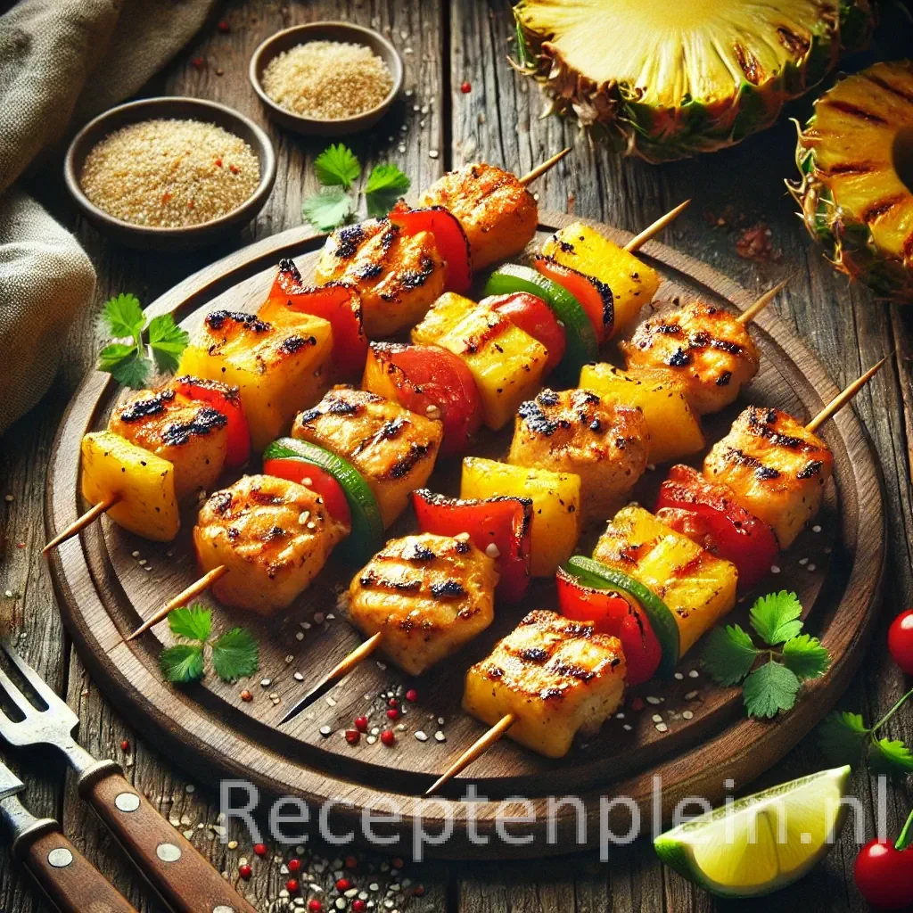 Kipfruitsateetjes op rustieke houten tafel