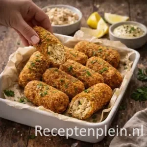 Kipkroketten van Astrid Veltman v3 op rustieke houten tafel