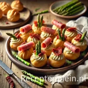 Toscaanse soesjes op rustieke houten tafel