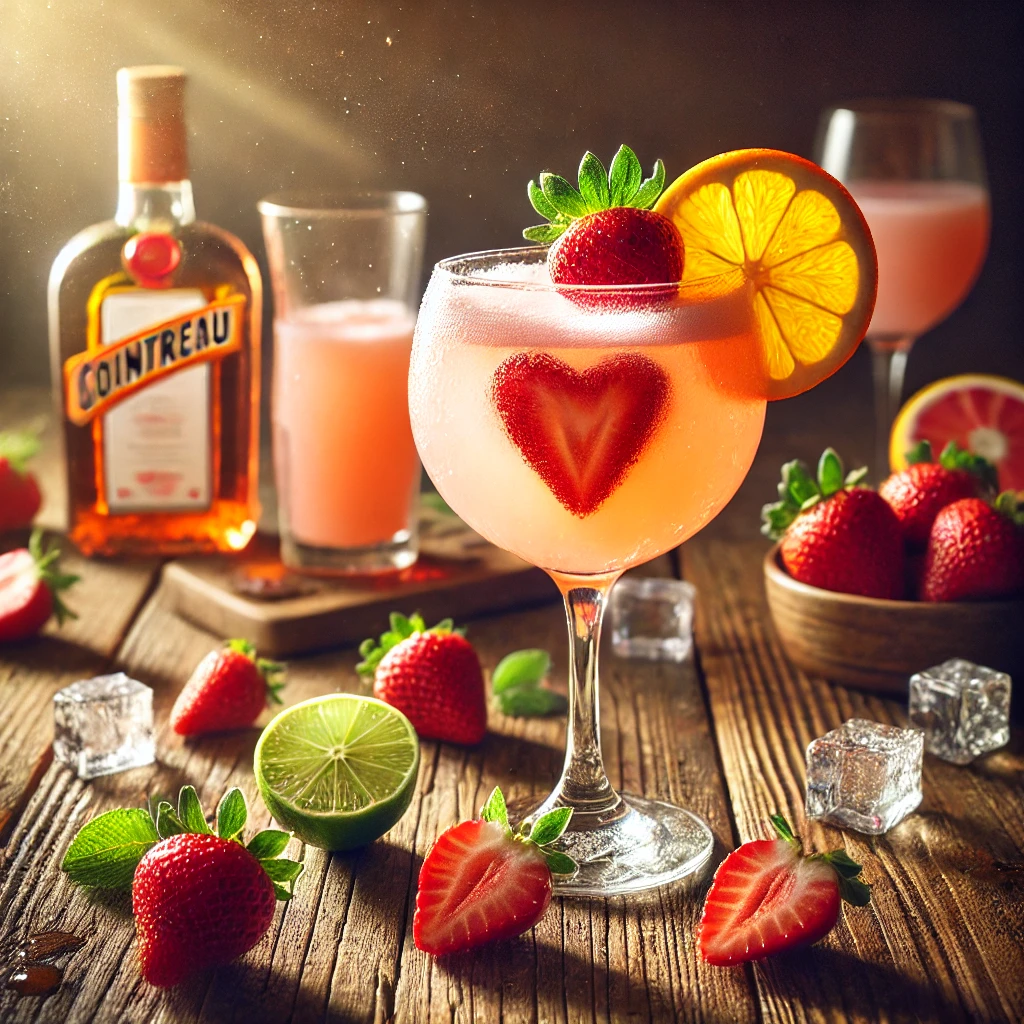 Liefdescocktail met aardbeien en citrus