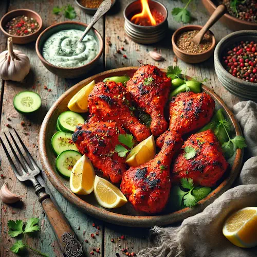 Tandoori Kip van Ons Kookboek op rustieke houten tafel