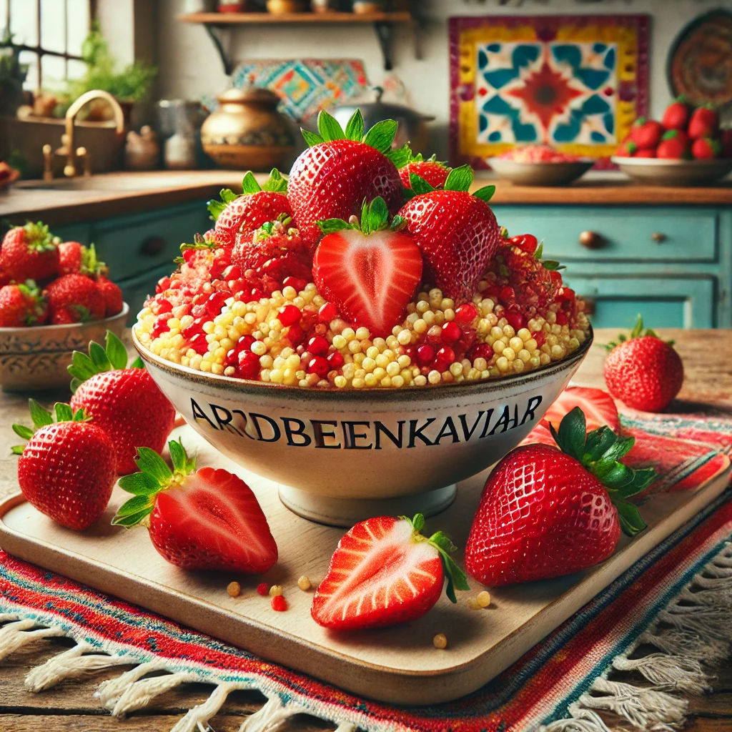 Aardbeienkaviaar met Couscous en Vanille