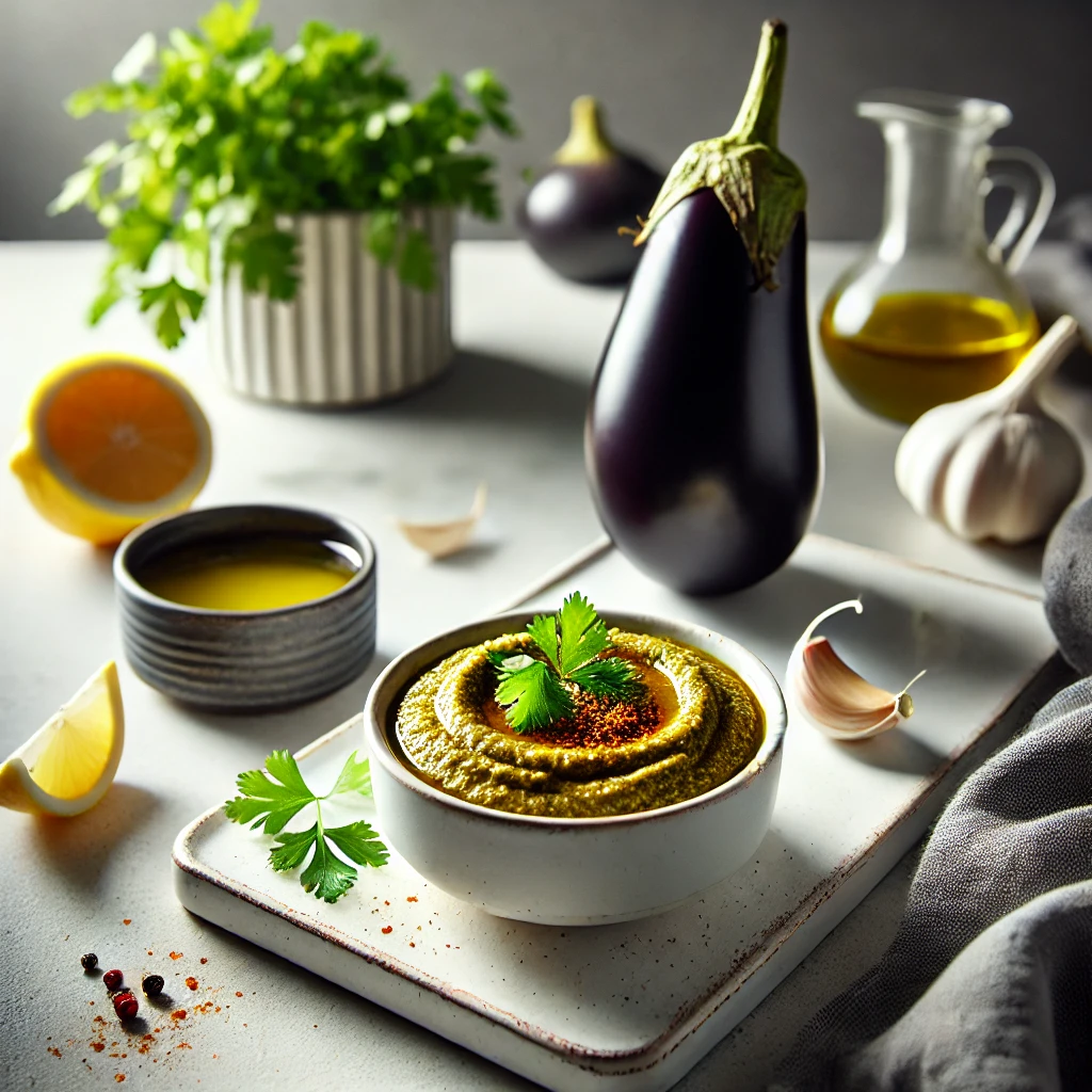Geroosterde Auberginepuree met Koriander en Citroen