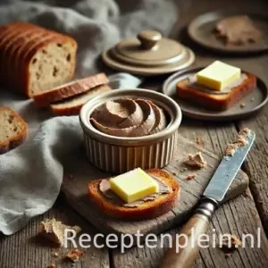 Kippenleverparfait op rustieke houten tafel
