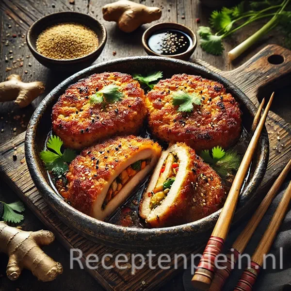 Gevulde Varkensschnitzels met Aziatische Smaken
