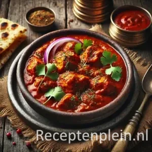 Indiase kip op rustieke houten tafel